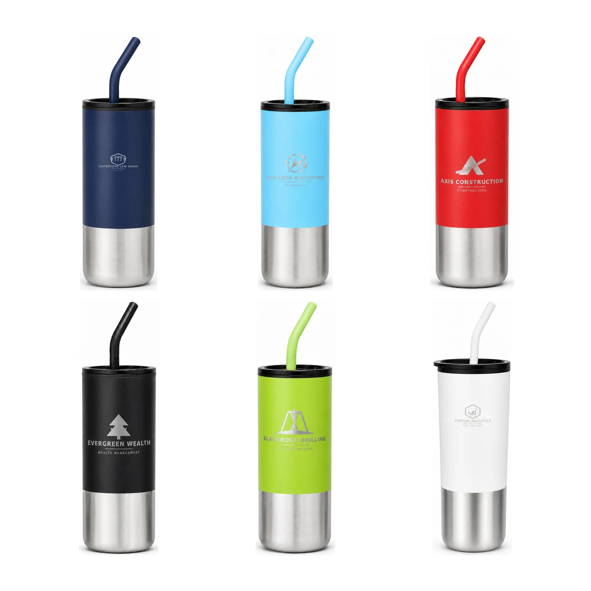 Endura 18 oz Double Wall Plastic Liner, Stainless Steel Straw with Silicone Tip 1