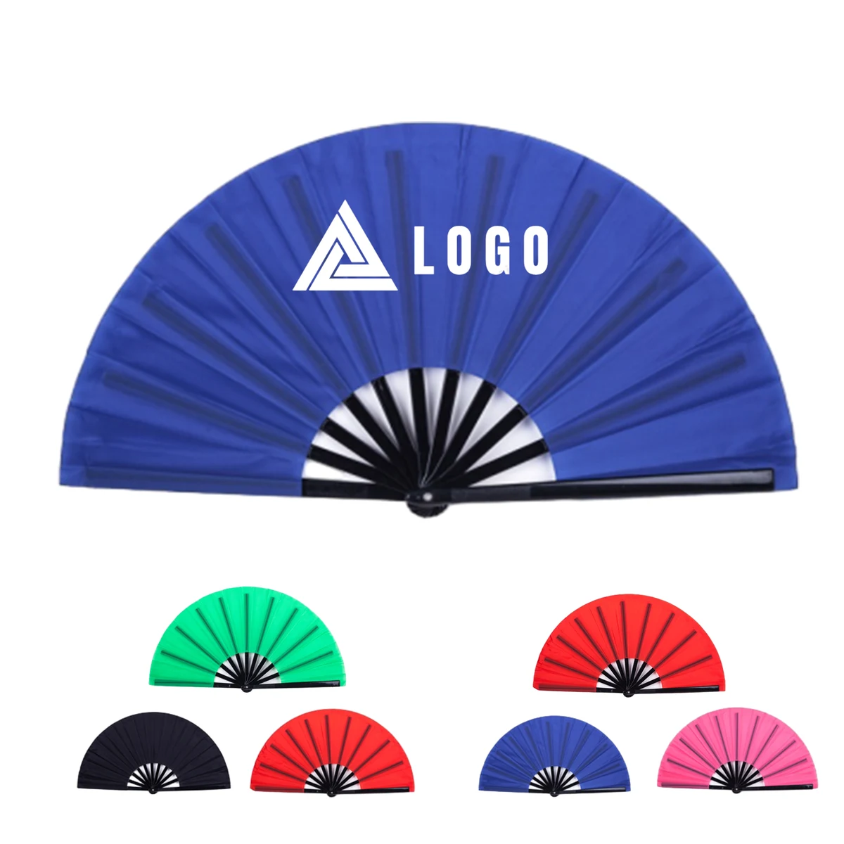 13" Full color Fold Silk Hand Kung Fu Fan 1
