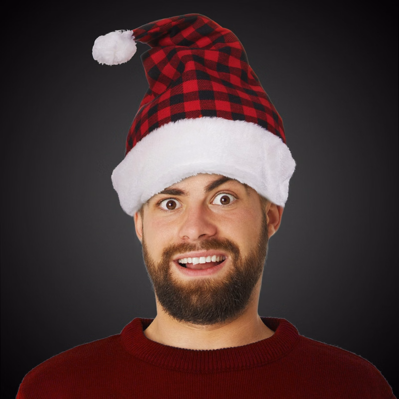 Plaid Santa Hat