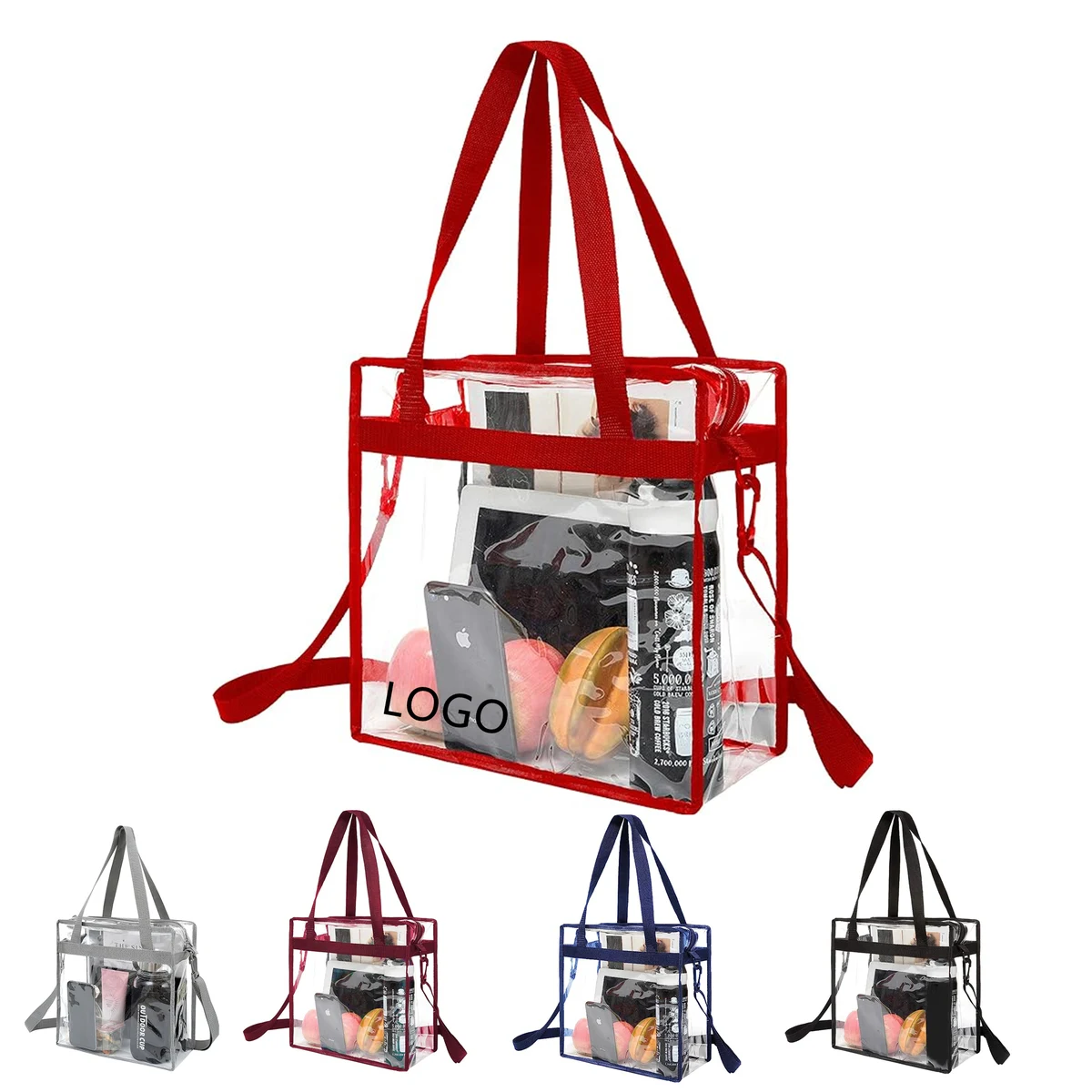 Stadium Approved Clear Tote Bag With Zipper Closure 1