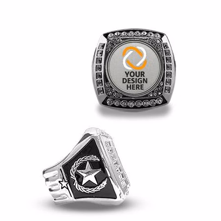 1.4"x1.4"x1.5" Custom Championship Ring Silver
