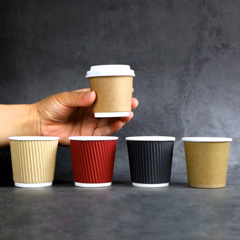 Insulated Kraft Ripple Wall Disposable Go Paper Coffee Cups