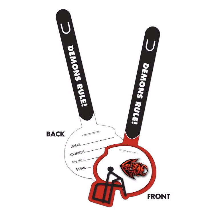 Plastic Football Helmet I.D. Tags UV-Coated (1S) - 3.25x9.5 - 10 pt