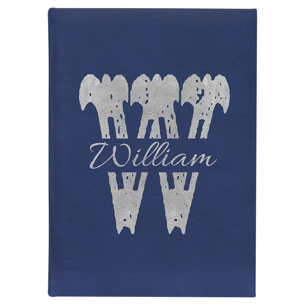 7" x 9 3/4" Blue/Silver Leatherette Journal-Lined Paper 1