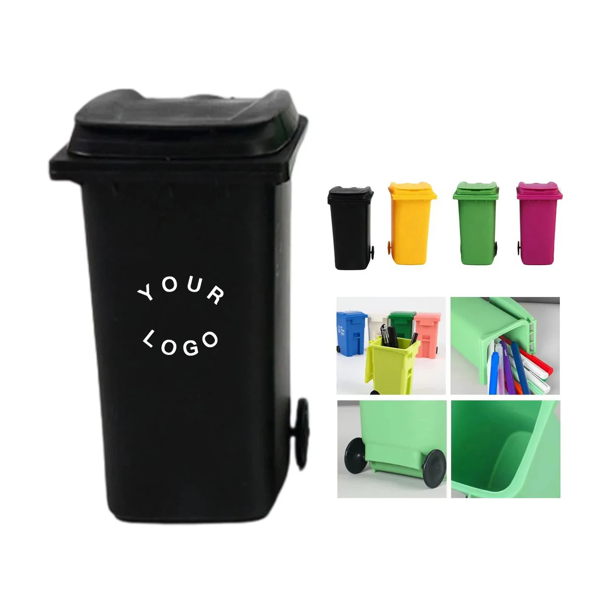 Plastic Desk Organizer with Trash Bin Style 1