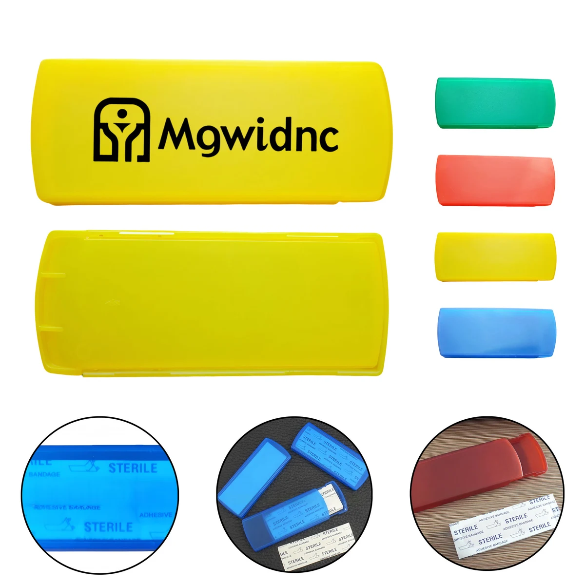 Plastic Slide-Out Drawer Style Bandage Box with 5 Adhesive Wound Strips First Aid Promo 1