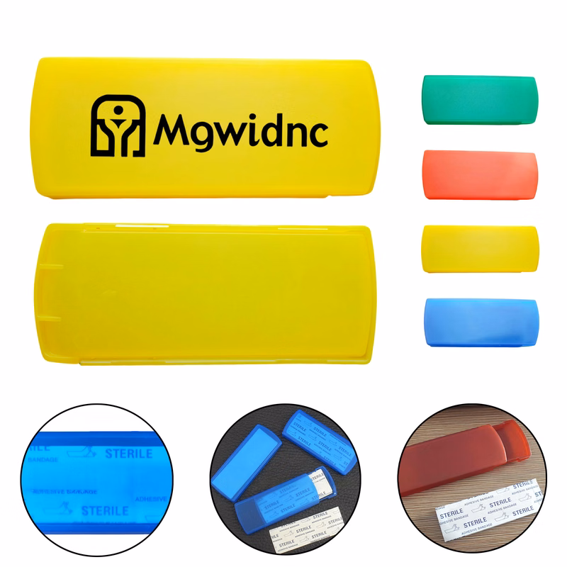Plastic Slide-Out Drawer Style Bandage Box with 5 Adhesive Wound Strips First Aid Promo