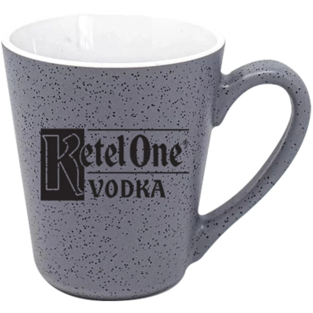 16 oz Firenze Funnel White In - Grey Speckled Exterior Mug 1