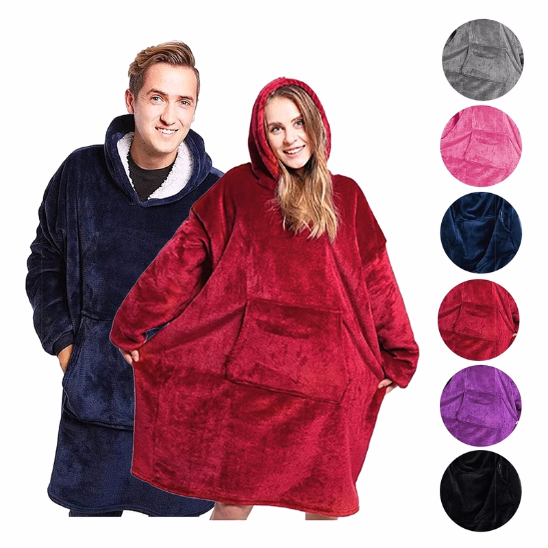 Oversized Wearable Blanket Sherpa Fleece Hoodie