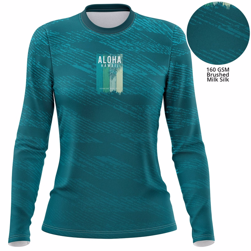 Women's 160 GSM Brushed Milk Silk Sublimation Long Sleeve T-shirt
