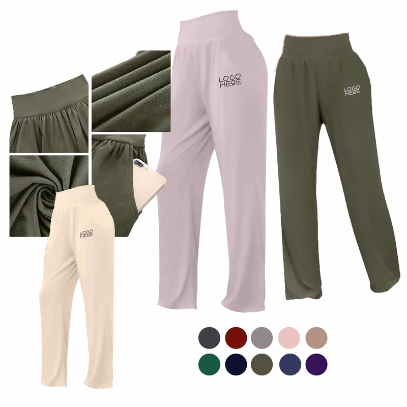 Straight Solid Color Casual Pant