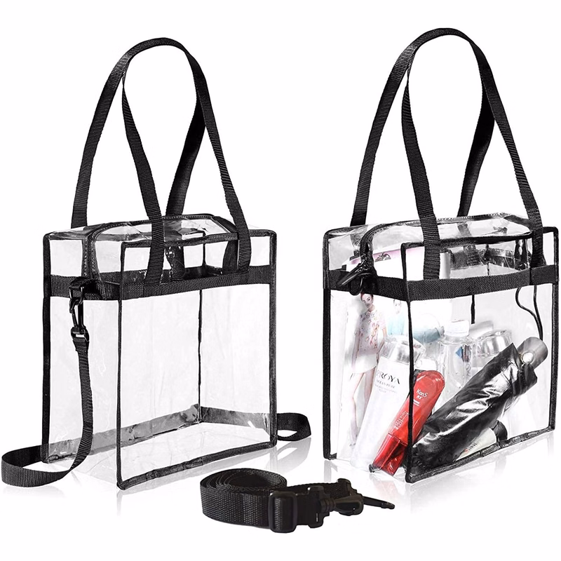 Clear Stadium Crossbody Tote Bag with Adjustable Strap