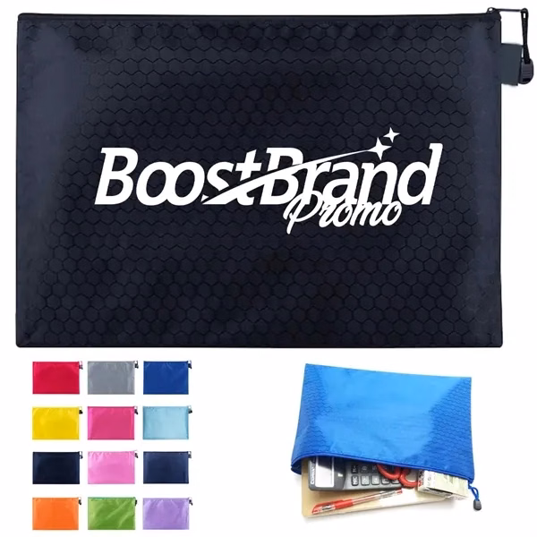 Custom Mesh Zippered Pouch with Clear Visibility — Document & Organization Essential