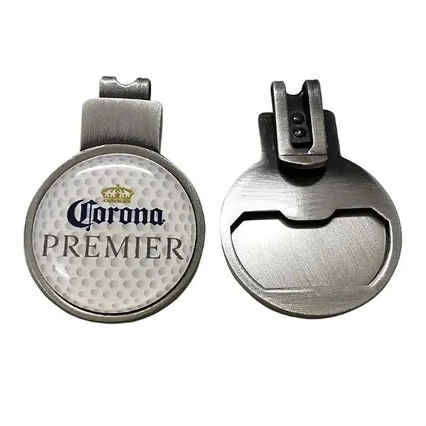 Custom 1" Golf-Shaped Bottle Opener with Cap Clip — Rust-Resistant Keychain 1