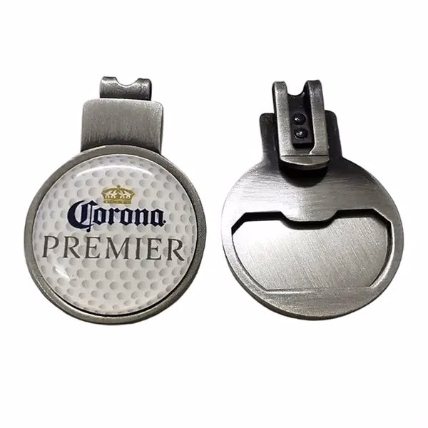 Custom 1" Golf-Shaped Bottle Opener with Cap Clip — Rust-Resistant Keychain