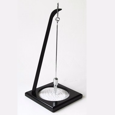 15" Sand Pendulum Black Finished Wood Base and Stand