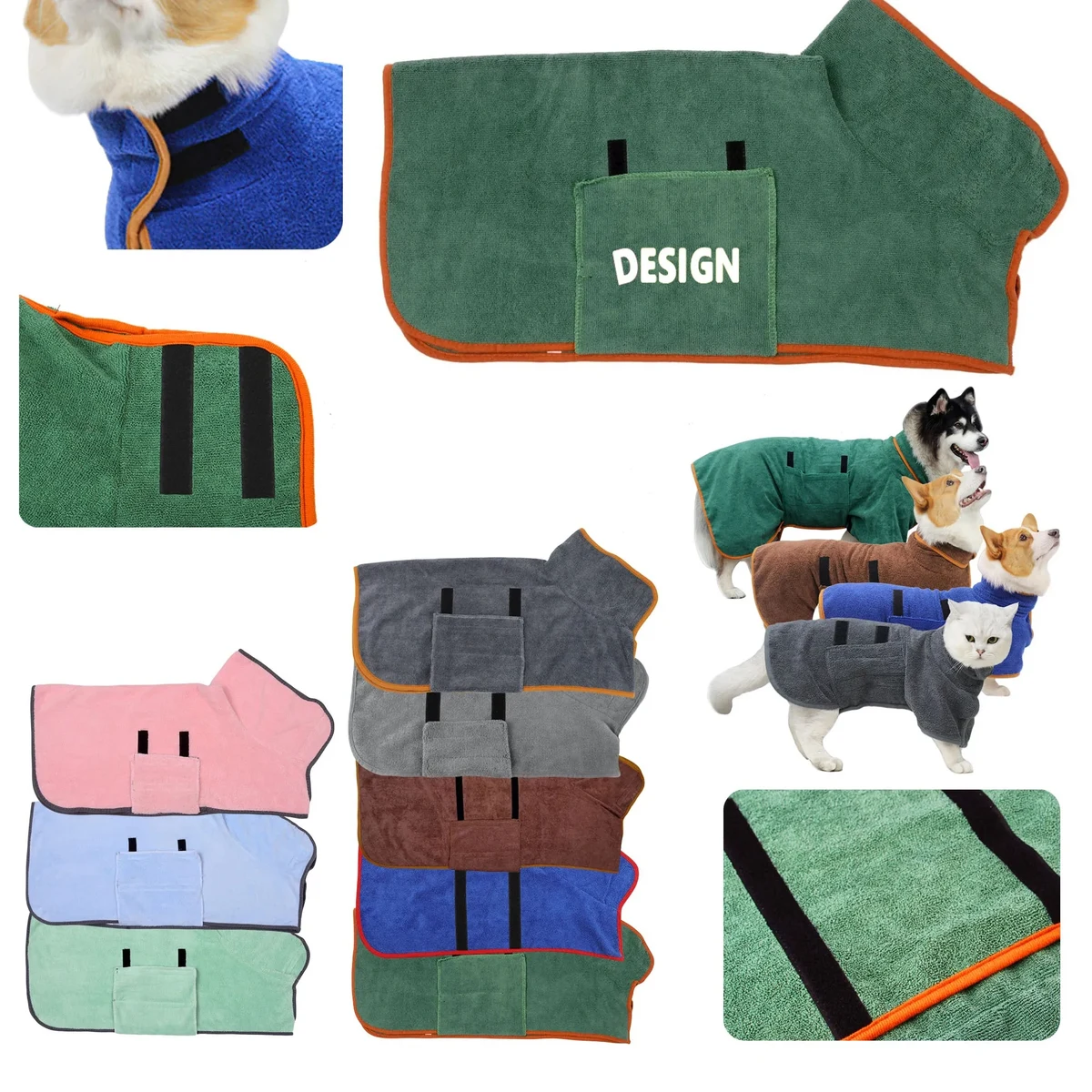 Quick-Dry Dog Bathrobe Towel 1