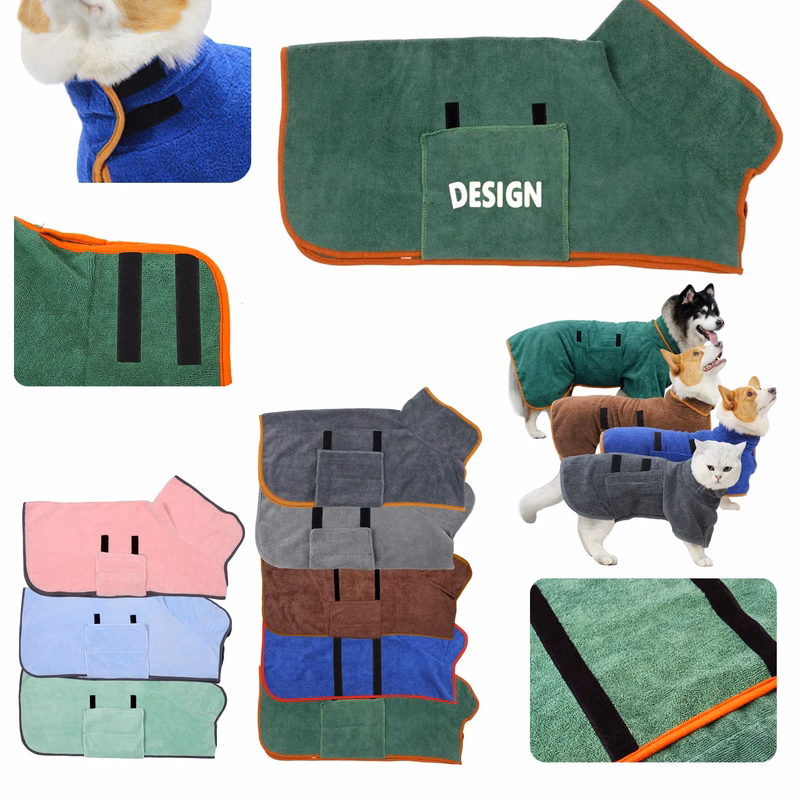 Quick-Dry Dog Bathrobe Towel
