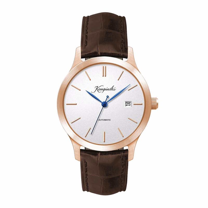 WC2224 40MM STEEL ROSE GOLD CASE, 3 HAND "AUTOMATIC" MVMT, DTE DISPLAY, WHITE DIAL, SEE THROUGH BACK, LEATH