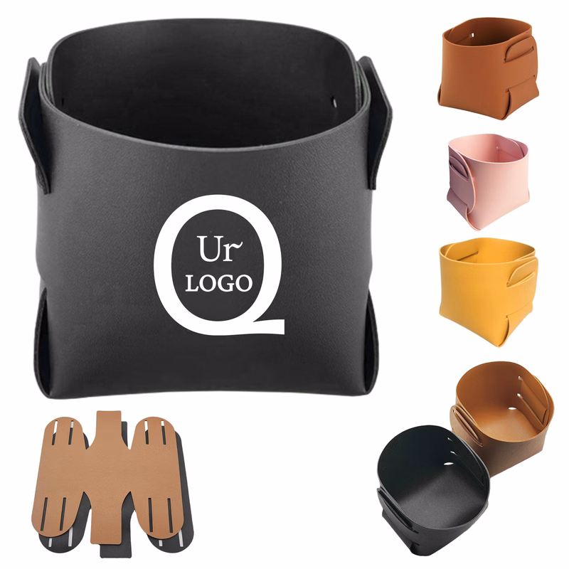 Leather Desk Storage Basket