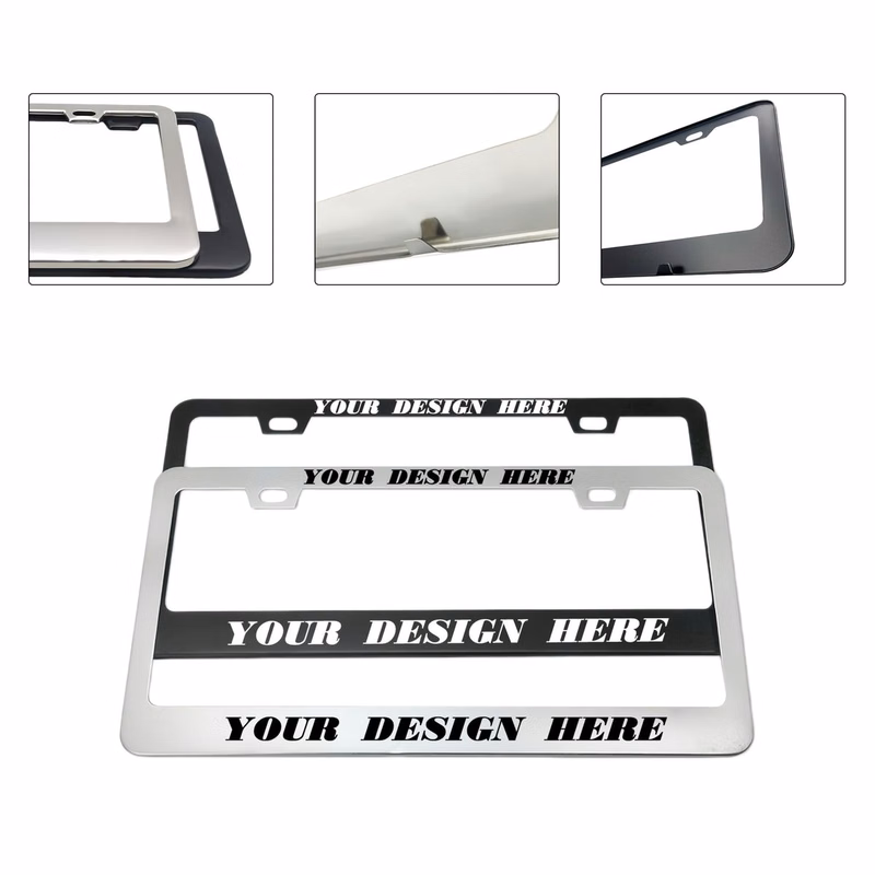 Standard Fit 2 Hole Rustproof Aluminum License Plate Frame