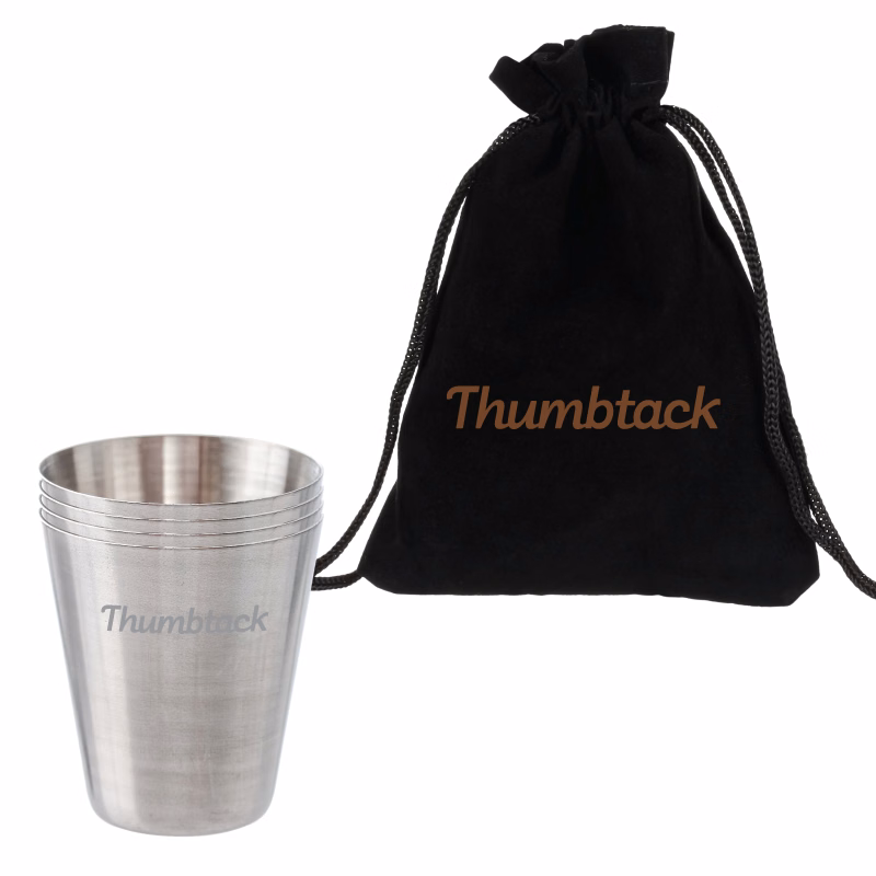 4 pack 1 oz. Stainless Steel Shot Glass Cups