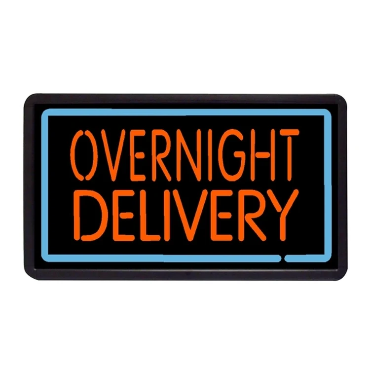 Overnight Delivery 13" x 24" Simulated Neon Sign 1