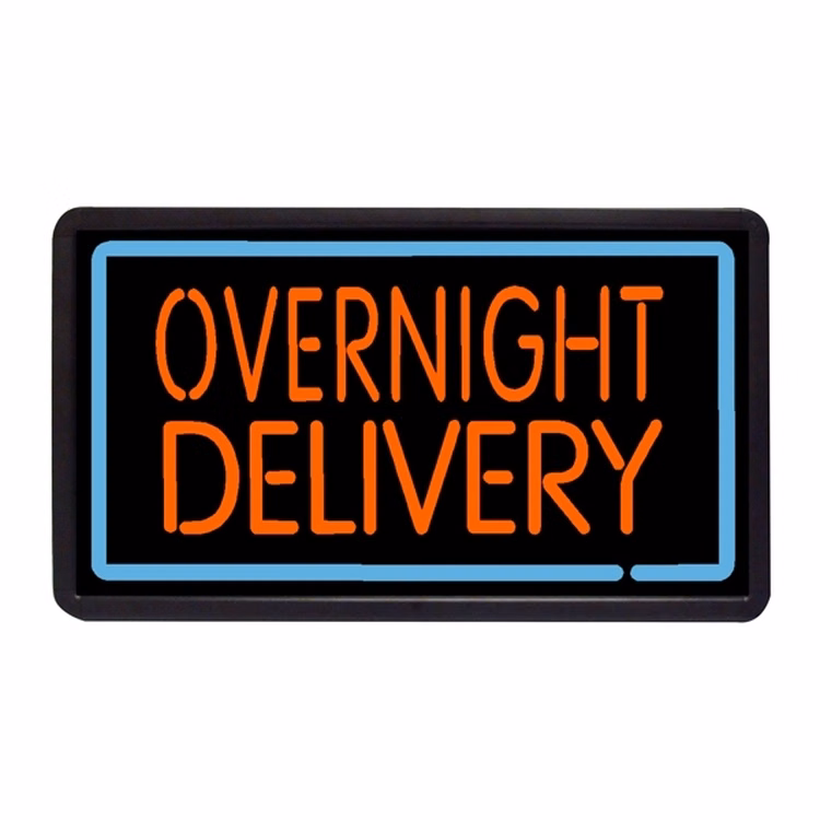 Overnight Delivery 13" x 24" Simulated Neon Sign