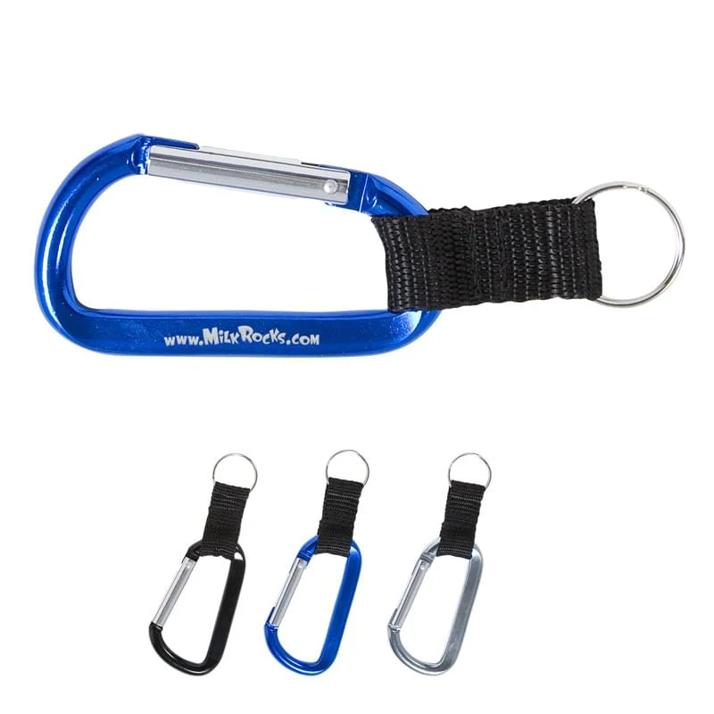 Branded Carabiner with Strap and Split Ring 1