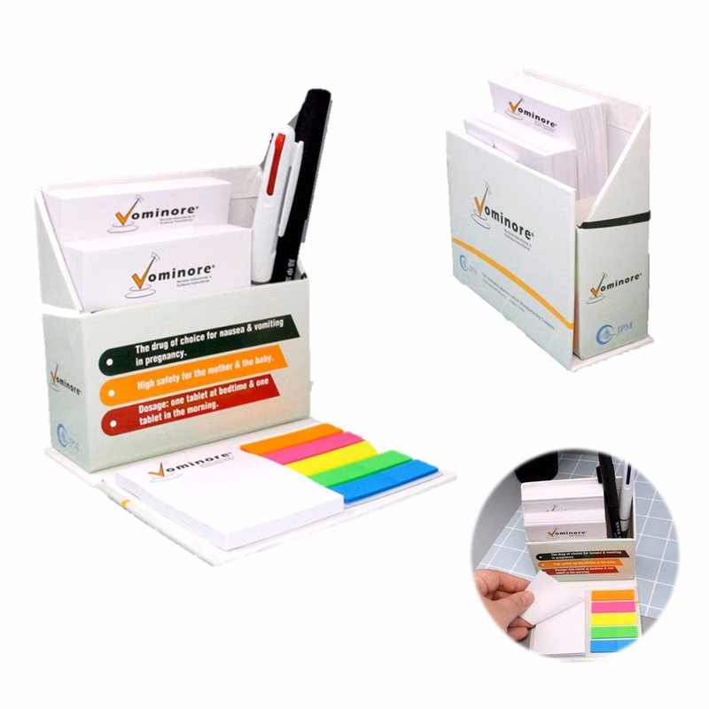Stand Sticky Notes Box With Pen Holder