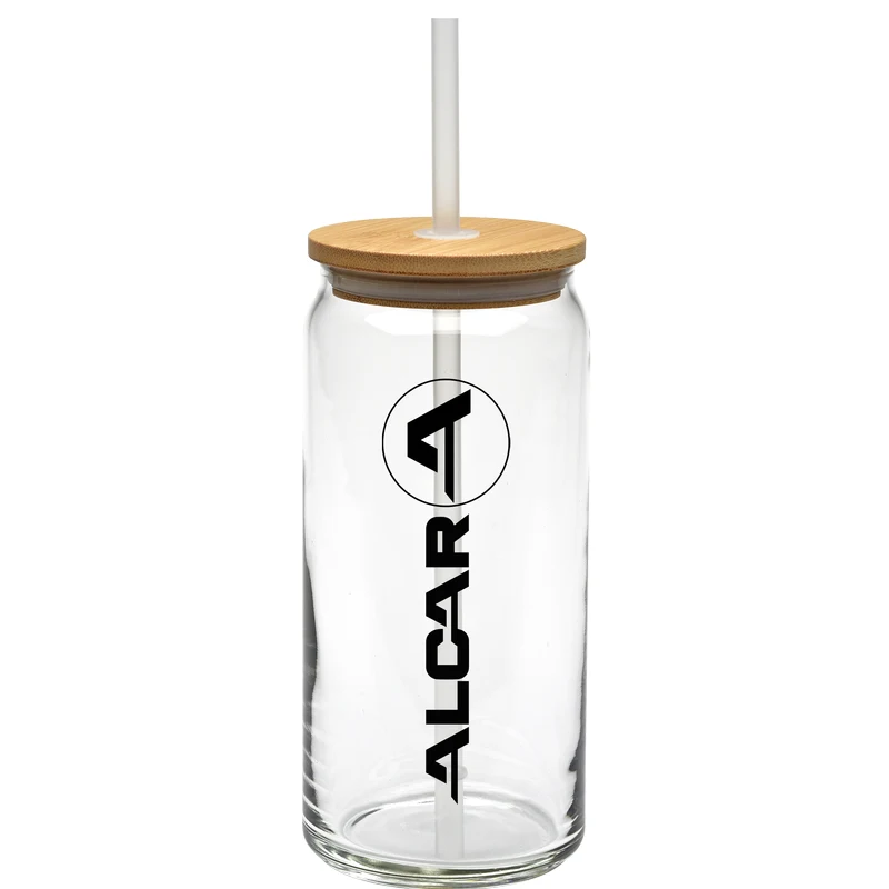 20 oz. Tall Boy Glass with Bamboo Lid 1