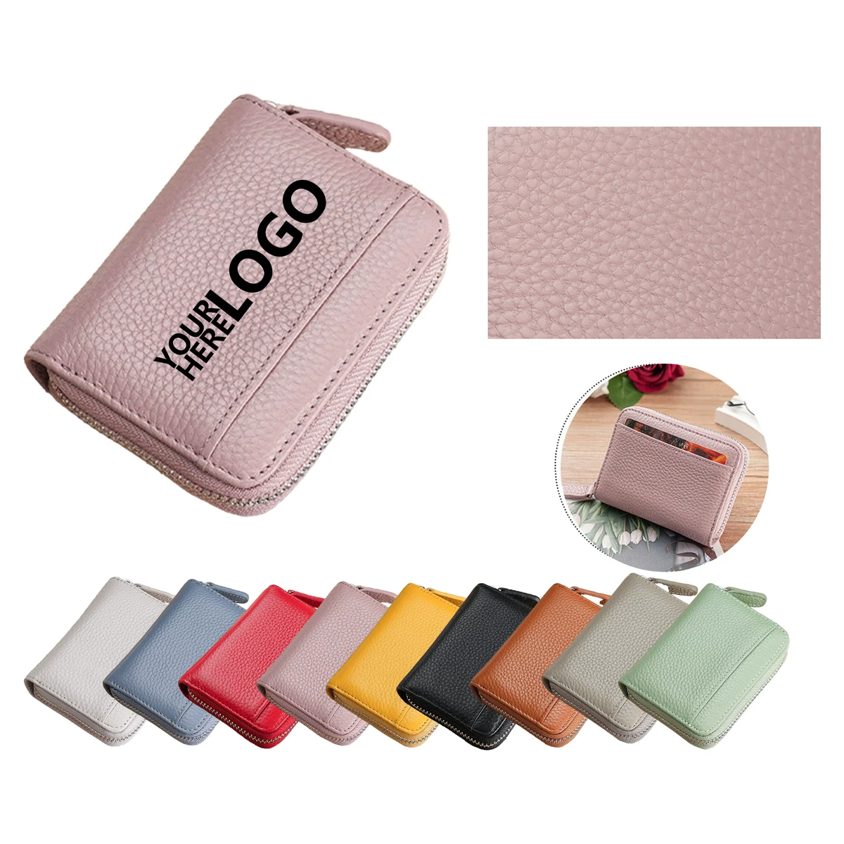 Genuine Leather Card Holder with Anti-Demagnetization and Multiple Slots 1