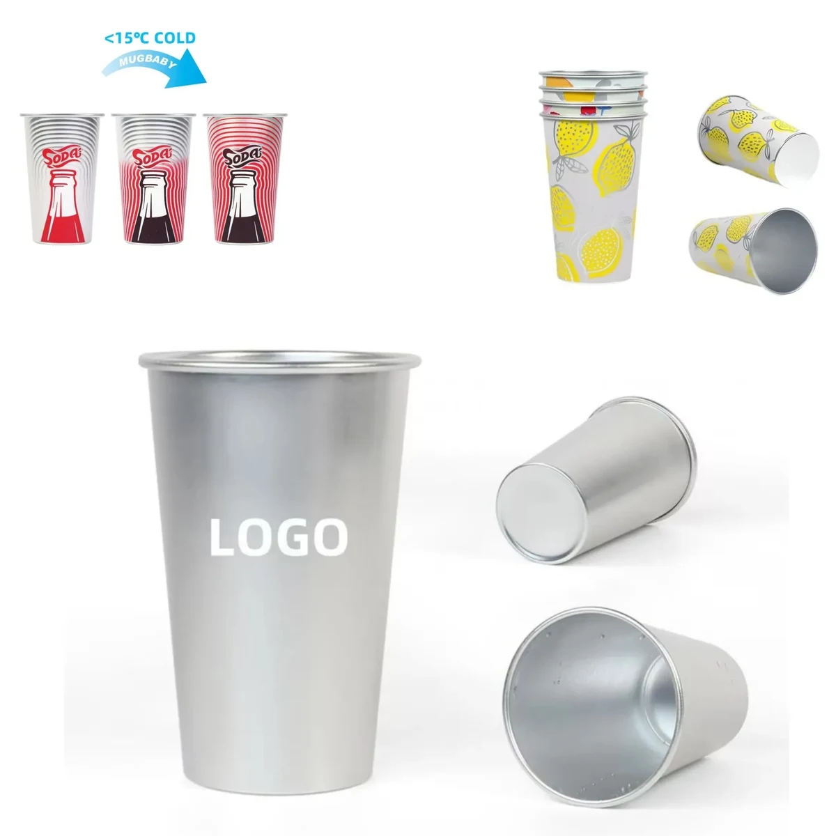 15oz Full Color Changing Stadium Aluminum Cold-drink Cups 1