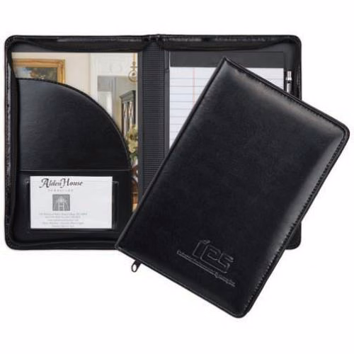 19240 - 9.5 x 6.5 Blk Wexford Junior Zippered Pad Folder