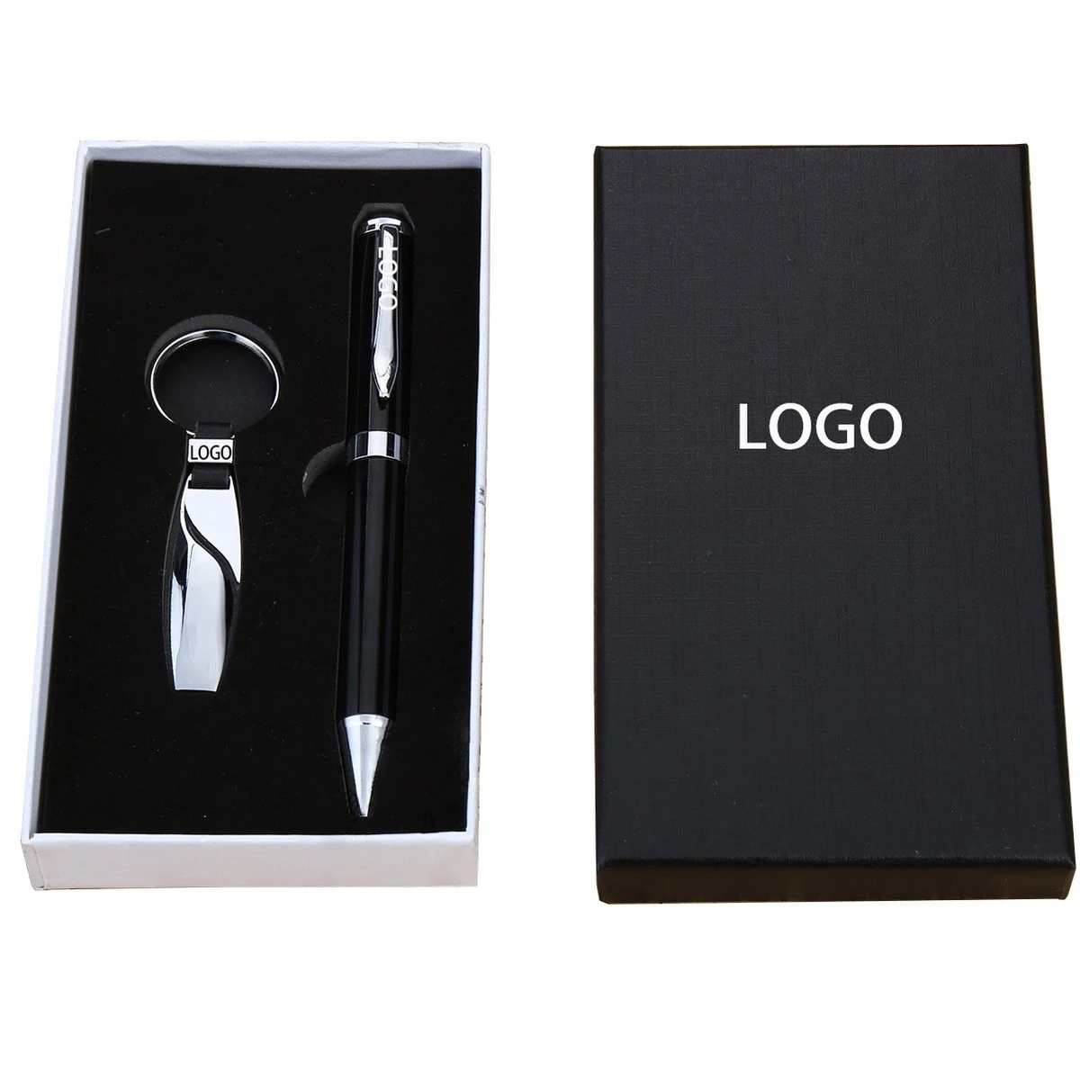 2-Piece Gift Set Metal Ball Pen and Key Chain 1