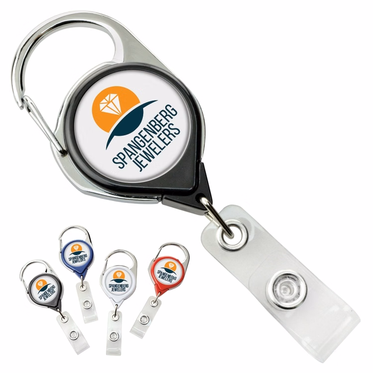 Carabiner Badge Reel with Strap and Clip