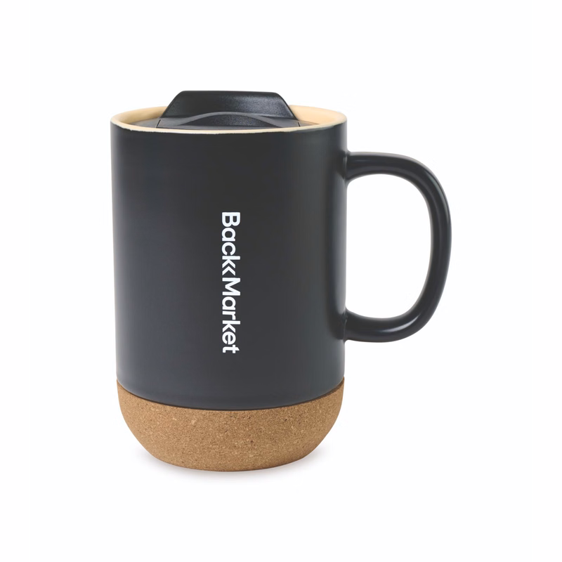 Valo Ceramic Lidded Mug - 14 Oz.