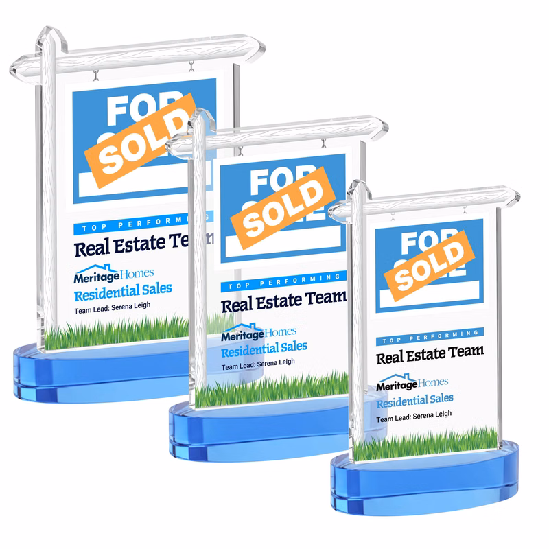 Real Estate VividPrint™ Award on Alberton Base - Sky Blue