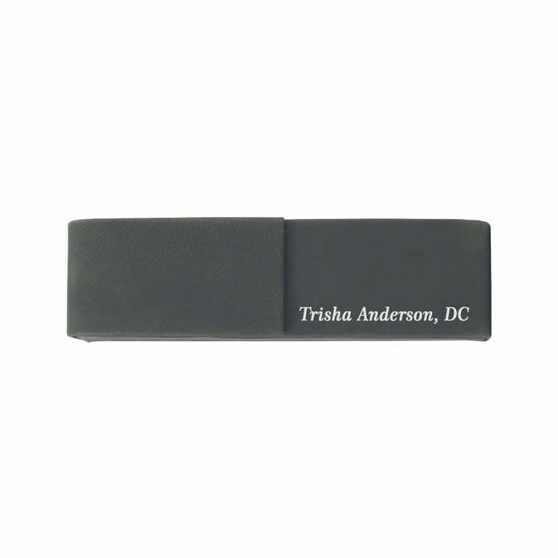 Black/Silver Leatherette Double Pen Case