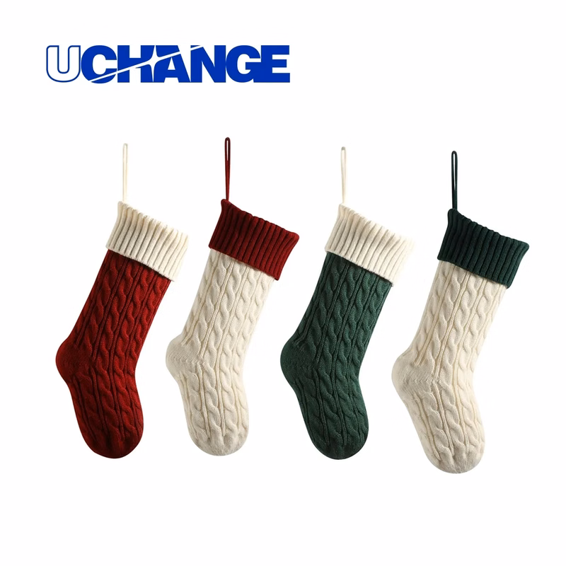 Cable Knit 18 Inch Hanging Christmas Stocking