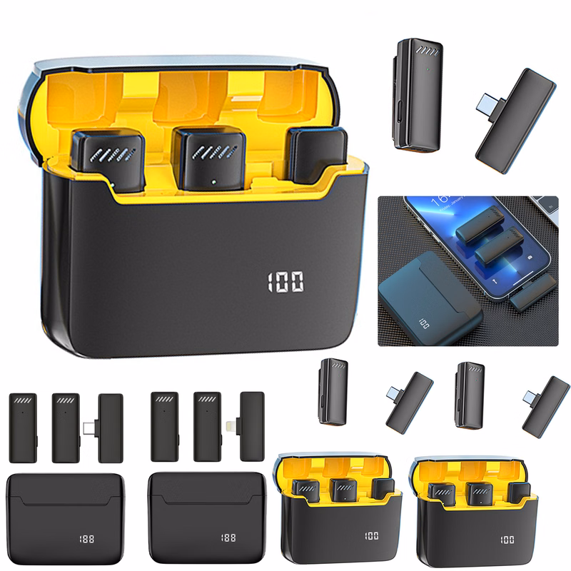 Wireless Lapel Microphone with Charging Compartment