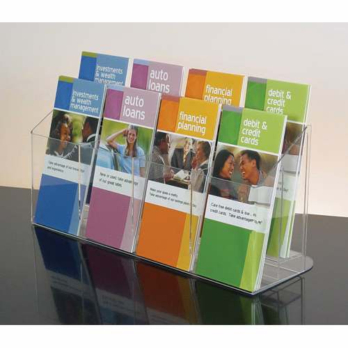 2 tiered 8-pocket Countertop Brochure Holder