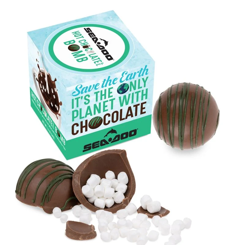 Hot Chocolate Bomb with Green Drizzle 1