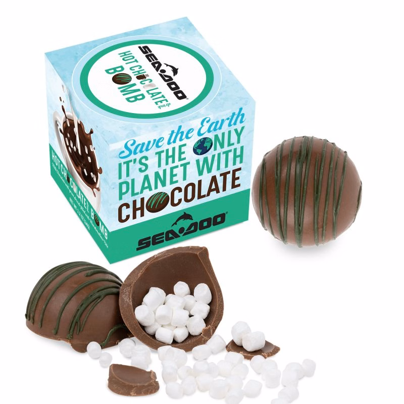 Hot Chocolate Bomb with Green Drizzle