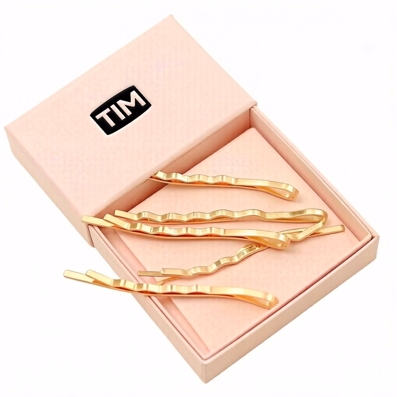 6Pcs Wavy Curved Metal Hair Clips Set
