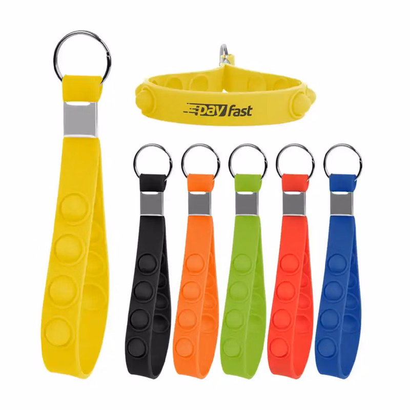 Push Pop Fidget Keychain with Ring