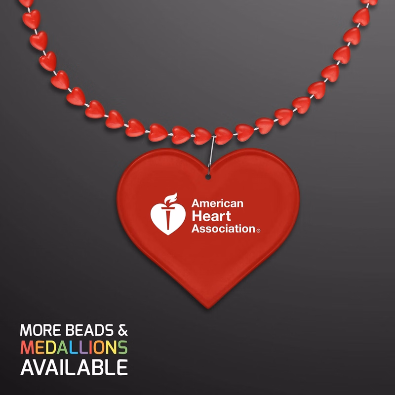 Red Heart Beads Value Necklace with Medallion