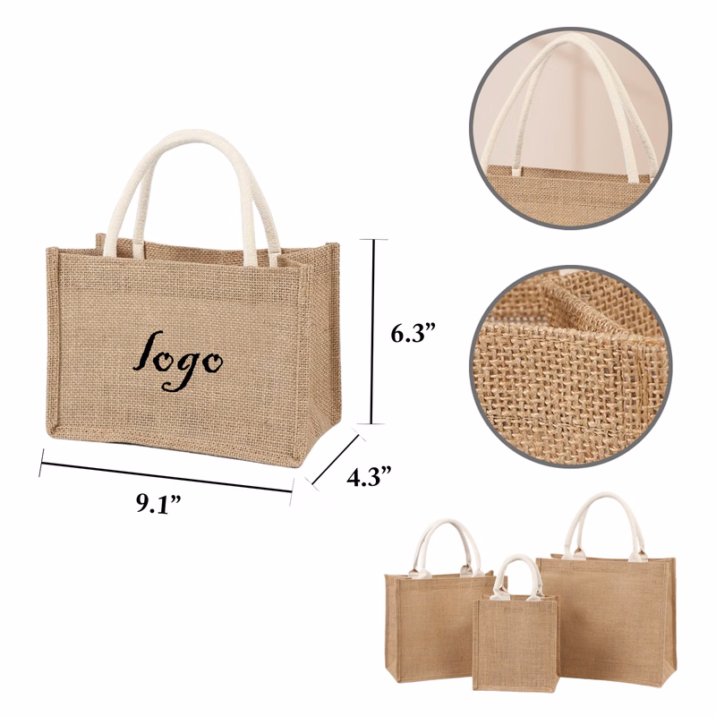 MOQ20 Jute Handbag For Shopping