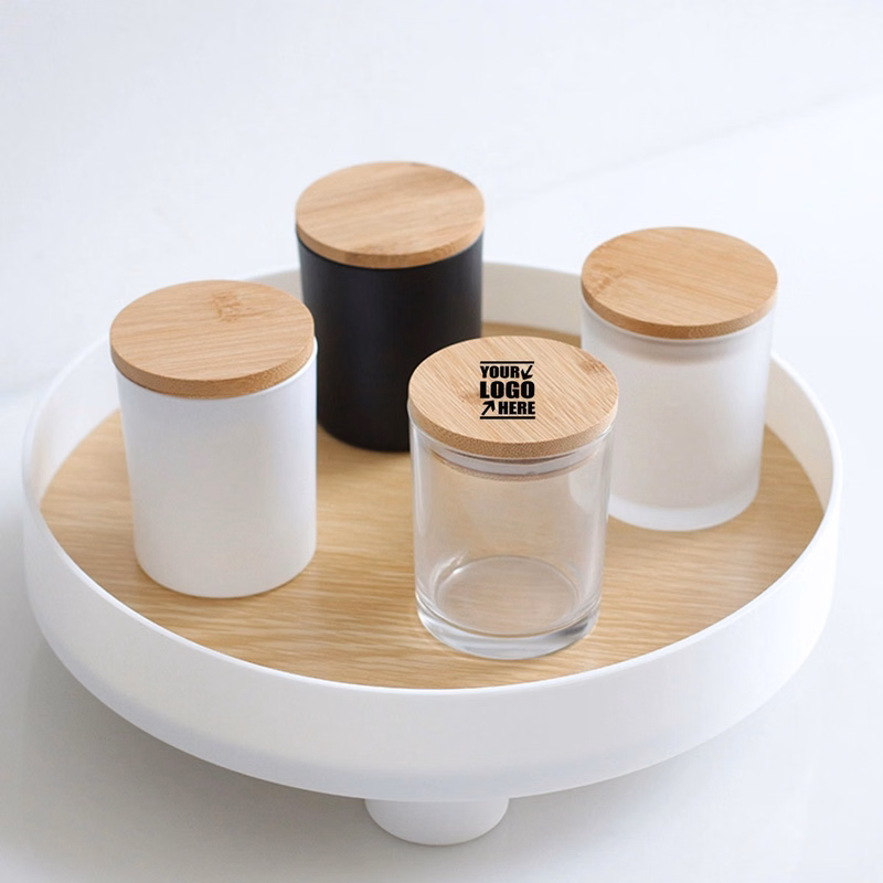 Glass Candle Jars With Airtight Bamboo Lids