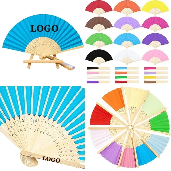 Multicolor Bamboo Folding Fans 1